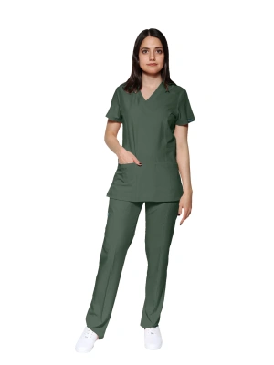 EV-04 uniforme quirúrgico para dama verde OLIVO RECTO para dama
